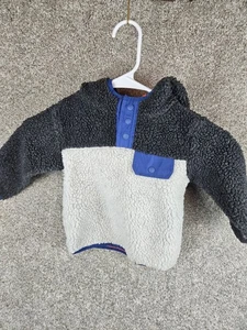 OshKosh B’gosh Cozy Pullover Sherpa Fleece Sweatshirt Jacket Size 18 Months Farm - Picture 1 of 10