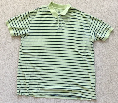 Camisa polo Harbor Bay para hombre 4XLT cuello alto rayas verdes manga corta Foto 1 de 4