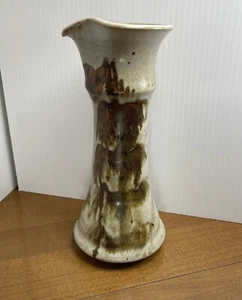 Studio Art Pottery Decanter Vase Vintage Brown Stoneware Signed MCM Design - Picture 1 of 8