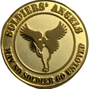 Soldiers' Angels; May No Soldier Go Unloved Challenge Coin, Gold, LN 2005 - Picture 1 of 2