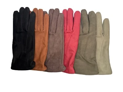 Women's Suede soft leather winter gloves w/ 3M thinsulate liner XS-XL - Image 1 of 4