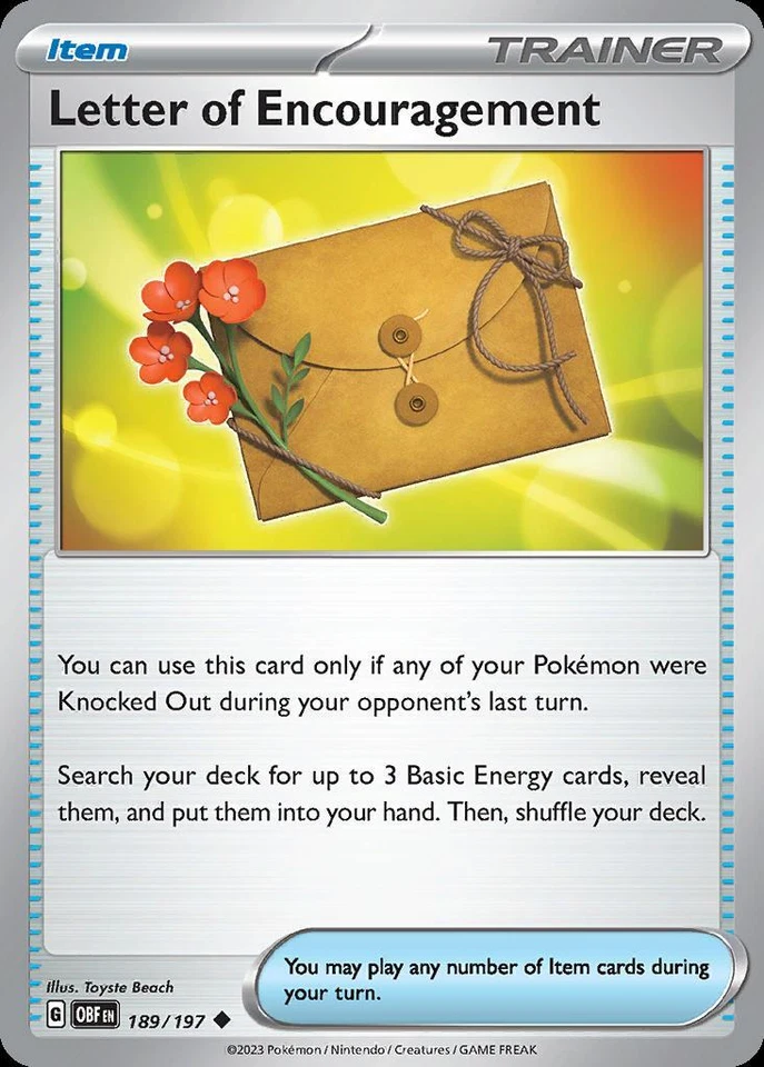 Pokemon Letter of Encouragement (189/234) Obsidian Flames LP - Image 1 of 1