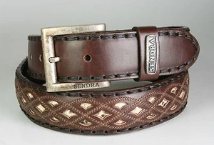 8680 Sendra Cinturón Marrón Con Cuero de Pitón - Imagen 1 de 1
