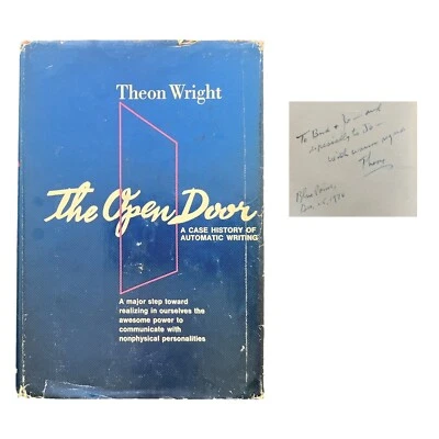 The Open Door: A Case History of Automatic Writing – Theon Wright SIGNED 1970 HC Foto 1 de 4