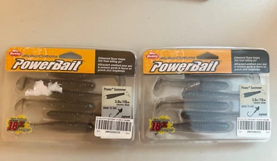 2 cebos de natación de pesca suaves Berkley de 3,8" color de sábalo eléctrico Foto 1 de 4