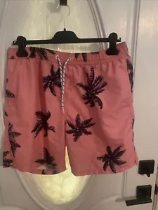 Maamgic Swim Trunks Mens XL Pink Black Palm Tree Boat Paddleboard Beach Surf 32 - Picture 1 of 7