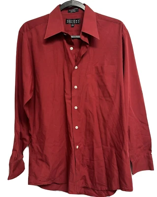 BERGAMO NEW YORK BUTTON DOWN DRESS SHIRT. ( RED )  14 -1/2 - 32/33 - Image 1 of 4