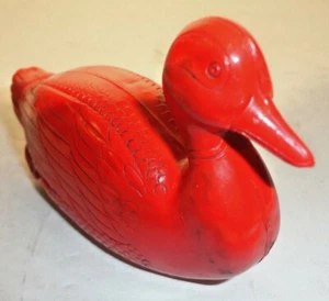 Vintage Celluloid Red Duck Shaker Rattle Figurine Toy Classic - Picture 1 of 6