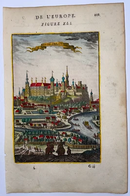 CASTLE OF KRAKOW POLAND 1683 ALAIN MANESSON MALLET ANTIQUE VIEW FRENCH EDITION - Image 1 of 3