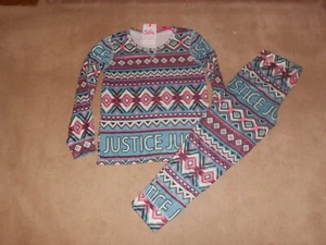 NEW, GIRLS JUSTICE PATTERNED RAGLAN 2 PIECE PAJAMA SET, SIZE S (7/8) - Picture 1 of 2