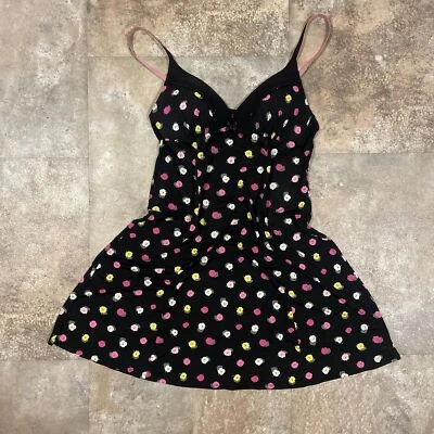 betsey johnson y2k black bra top slip dress size medium - Image 1 of 4