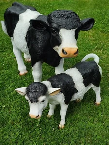 Kalb lebensgroß Kalb Garten Figur Kalb Gartendeko Kalb Kalb mit Kälbchen - Bild 1 von 9