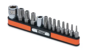 Titan 16137 13pc 5-Lobe Tamper Resistance Bit Set 3/8" & 1/4" Drive - Picture 1 of 2