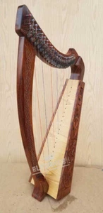 Brand New 22 Strings Rosewood Celtic Irish Harp Free Carrying Case & Tuning Key - Picture 1 of 9