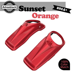 SUNSET ORANGE For Harley Touring 14+ Advanblack 8" Saddlebag Speaker Lids - Picture 1 of 7