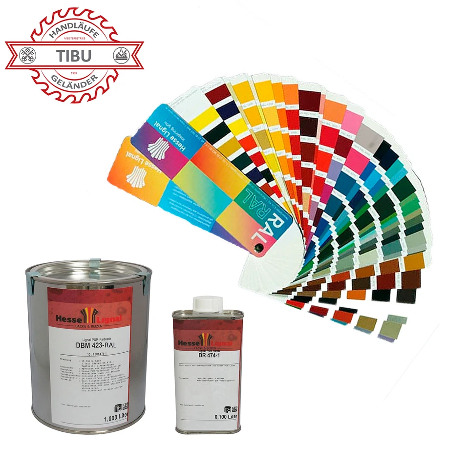 Farblack Hesse Lignal 2K DBM 423 Buntlack Holz Acryllack Möbellack in RAL-Tönen  - Bild 1 von 1