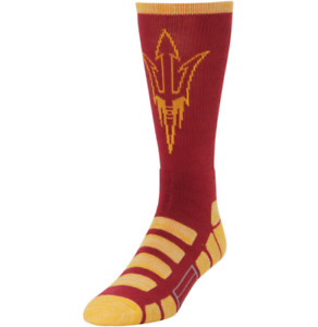 Arizona State Sun Devils Maroon & Gold RMC Patches Deuce Crew Socks