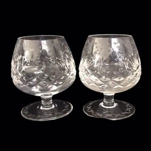 Rogaska Crystal Gallia Pair Brandy Glasses Pattern Base Hand Blown Engrave 4-1/8 - Picture 1 of 6