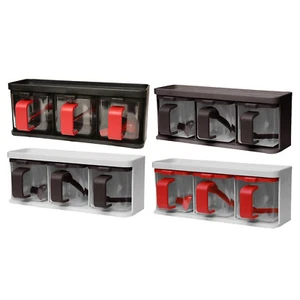 [3 Gewürzgläser Set] Gewürzbox Mehrzweck Küche Kunststoff Gewürz Organizer - Bild 1 von 34