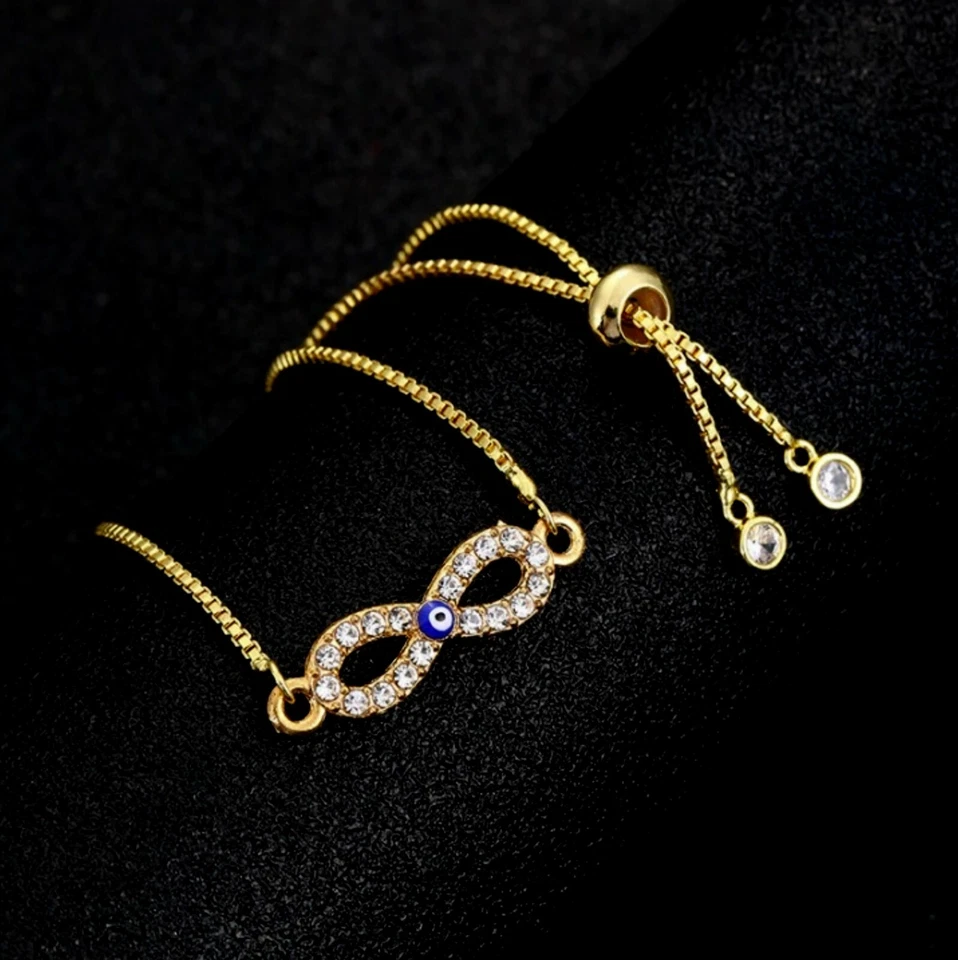 Armband unendlich türkisches magisches Auge Nazar Evil Eye boncuk Strass  - Bild 1 von 1