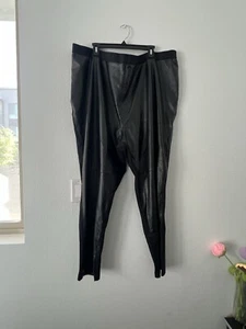 Roamans black faux leather pants size 30/32 - Picture 1 of 5