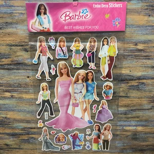 Barbie Vintage Big Embo Deco Stickers Sheet Best Wishes For You Fashion Styles - Picture 1 of 10