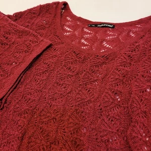Maurices, Maroon Sweater, Open Weave, Plus size 2 - Picture 1 of 6