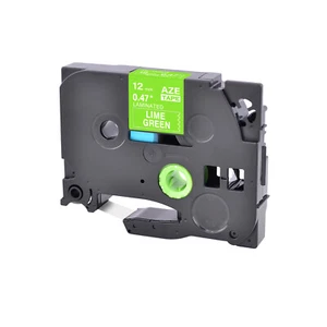Cinta de etiquetas blanca sobre verde lima TZ TZe MQG35 TZEMQG35 para Brother P-touch 1/2"" - Imagen 1 de 11