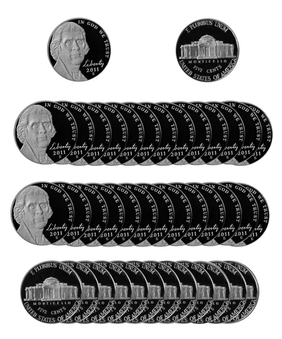 2011 Gem Deep Cameo Proof Jefferson Nickel Roll 40 US Coins Cover