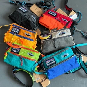 New Patagonia Ultralight Multicolor Zipper Fly Fishing Angler crossbody bag