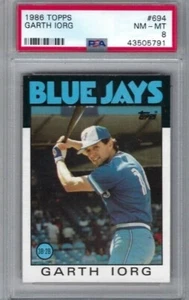 1986 Topps Baseballkarte #694 Garth Iorg Toronto Blue Jays graded PSA 8 - Bild 1 von 1