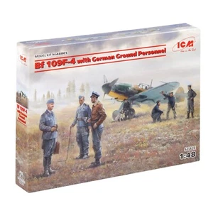 ICM 48805 Plastic model kit aircraft 1:48 Bf 109F-4 with German Ground Personnel - Picture 1 of 24