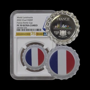 Chad. 2022, 500 Francs, Silver - NGC PF70 - Top Pop 🥇 Bottle Cap, France - Picture 1 of 6