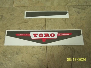 Vintage Toro Whirlwind Eighteen New Reproduction 2 Piece Decal Set - Picture 1 of 1