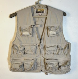Wild Life Brands Size Medium Khaki Cotton Blend Vintage Fishing Vest - Picture 1 of 4