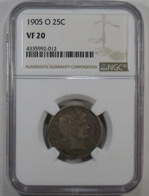 1905-O Barber Quarter NGC VF20 - Image 1 of 3