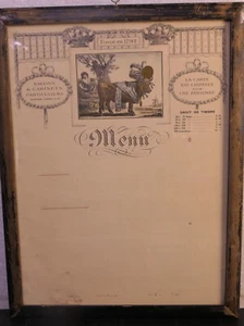 ANTIKES FRANZÖSISCHES MENÜZEIT 19. JAHRHUNDERT RESTAURANT GEGRÜNDET 1792 - Bild 1 von 8