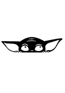 5” Peeking GROGU Car Funny Novelty JDM Sticker Vinyl Decal - Picture 1 of 1