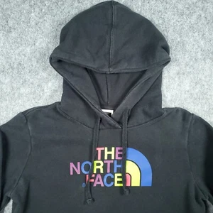 The North Face Hoodie Womens XS Black Rainbow Spellout Fleece Gorpcore Normcore - Bild 1 von 10