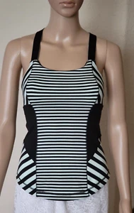 Camiseta sin mangas para mujer LULULEMON Athletica Work It Out como nueva negra a rayas talla 4 - Imagen 1 de 5