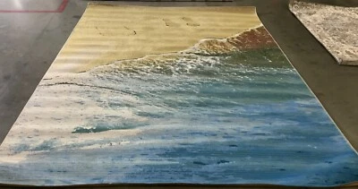 GOLD / BLUE 8'-0" x 10'-5" Stained Rug, Reduced Price 1172670913 BAR550A-8 - Image 1 of 3