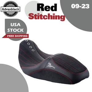 "SIK Baggers" Red Stitching Seat For 2009-2023 Harley Touring by Advanblack - Bild 1 von 12