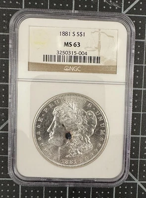 Dólar de plata Morgan 1881-S $1 - NGC MS63 VER FOTOS Foto 1 de 4