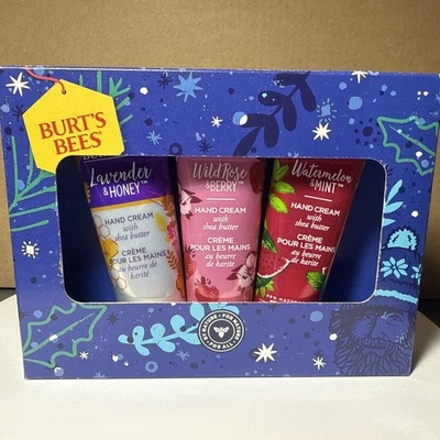 Burt's Bees Crema de Manos 1oz Tubos Trío Botánico Set de Regalo (TRES AROMAS) FESTIVO Foto 1 de 4
