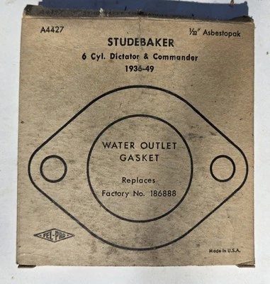 NOS 1936-49 Studebaker Dictator Commander A4427 Water Outlet Gasket  Thermostat? - Image 1 of 4