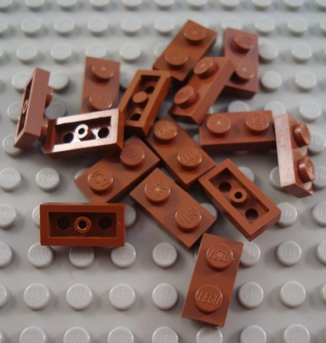 LEGO Lote de 15 Placas 1x2 Marrón Rojizo Foto 1 de 1