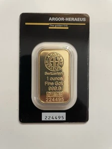 1 Unze Goldbarren ARGOR-HERAEUS Barren versiegelt & ungeöffnet - Bild 1 von 4