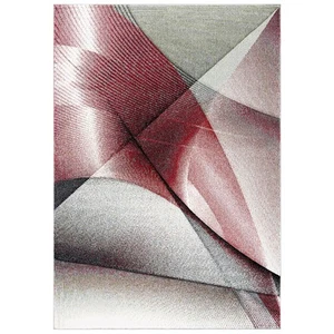 Hollywood Collection Area Rug - 9' x 12', Grey & Red, Mid-Century Modern Desi... - Picture 1 of 5
