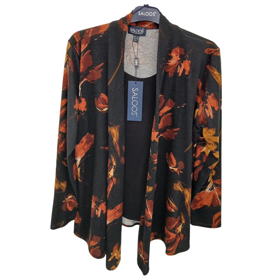 Saloos floral cardigan with built in tee Rust - Image 1 of 1