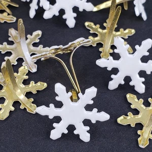 20 White Snowflake Brads Winter Snow Embellishment Paper Crafting Handmade Cards - Picture 1 of 4